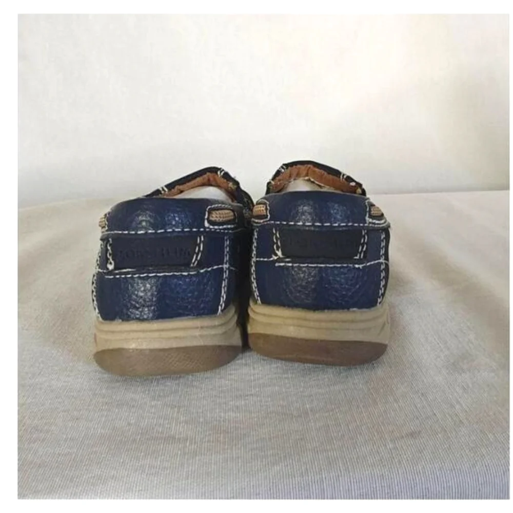 Florsheim Loafer Shoes‎ Lakeside Slip On Moc Boat Navy Blue Leather Kids 10 new